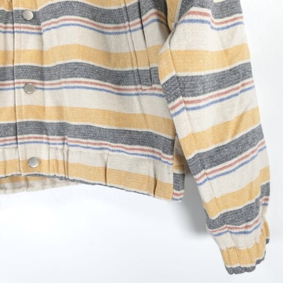 NWT ZARA Striped Beige Yellow Multicolored Structured Bomber Jacket Size M & L - Picture 9 of 12